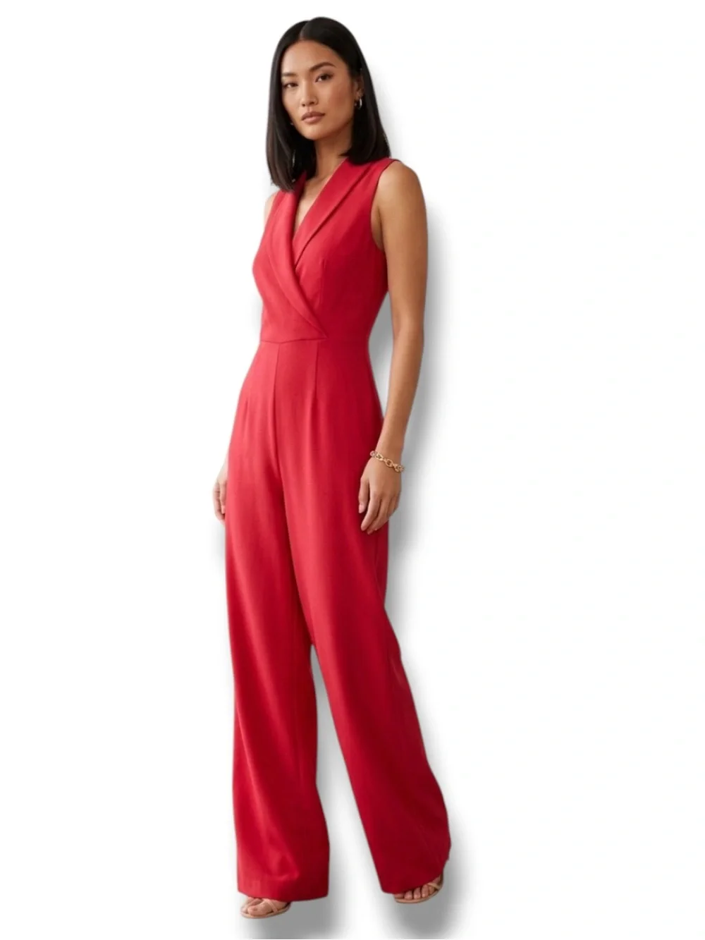 NWOT Hot Pink Sleeveless V-Neck Wide Leg Jumpsuit - Size XL